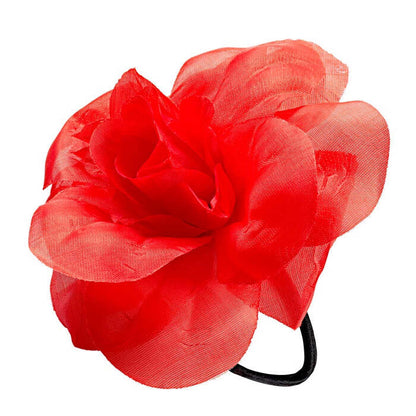 Red Flower Hair Tie