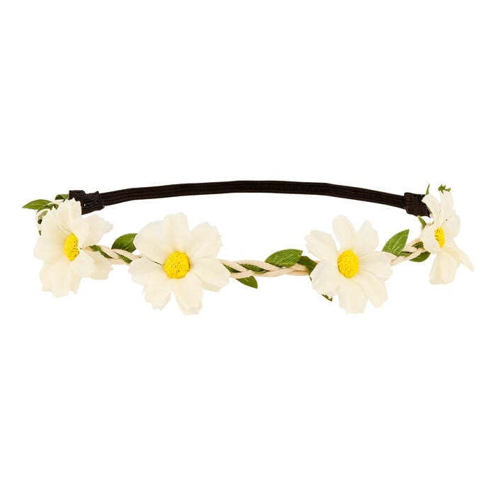 Headband Flowers White 