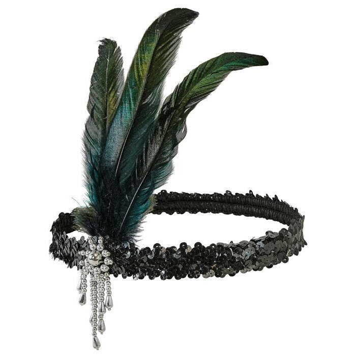  Headband With Feathers The Roaring 20S