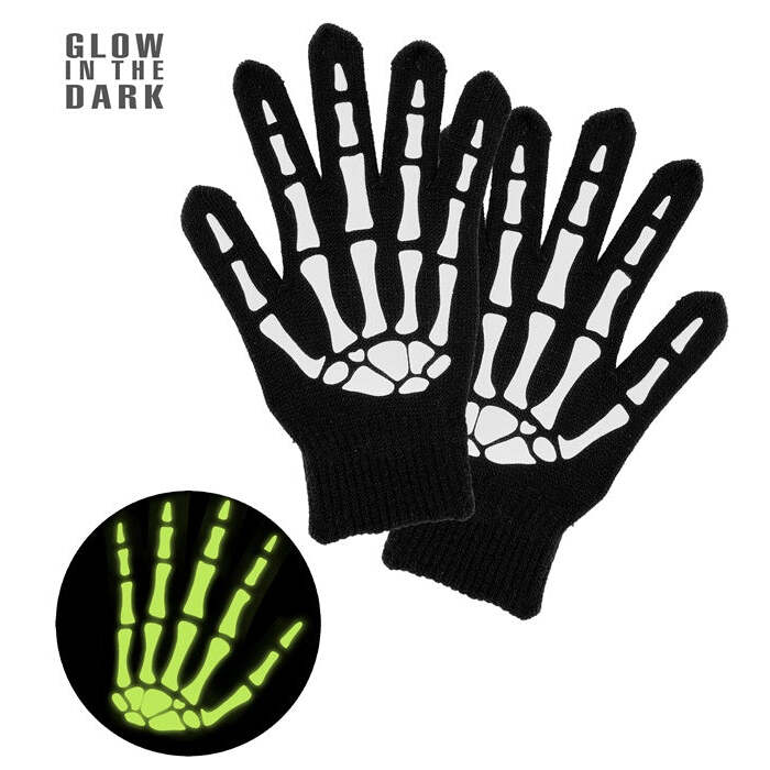 Gloves Skeleton Glow In The Dark In Wool