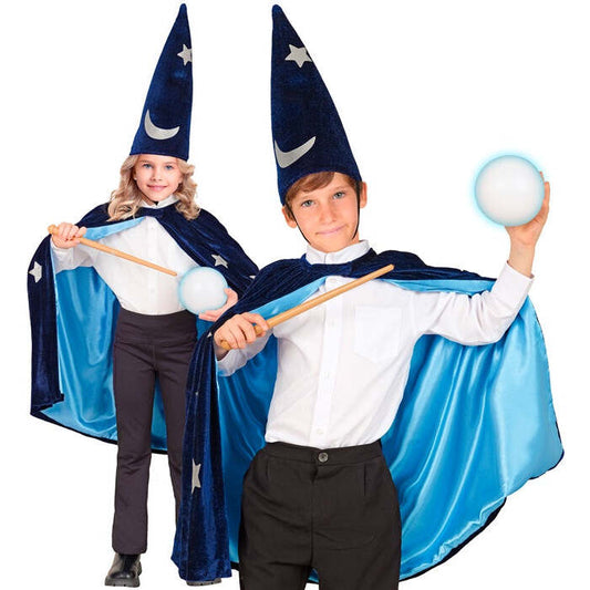 Wizard  Cape, Hat  70 Cm / 4-8 Years 