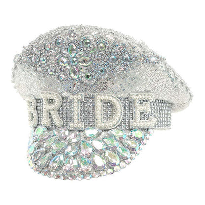 Hat Festival Bride With Jewels Glitter Silver 