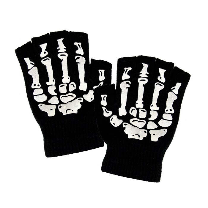 Fingerless Skeleton Gloves In Wool