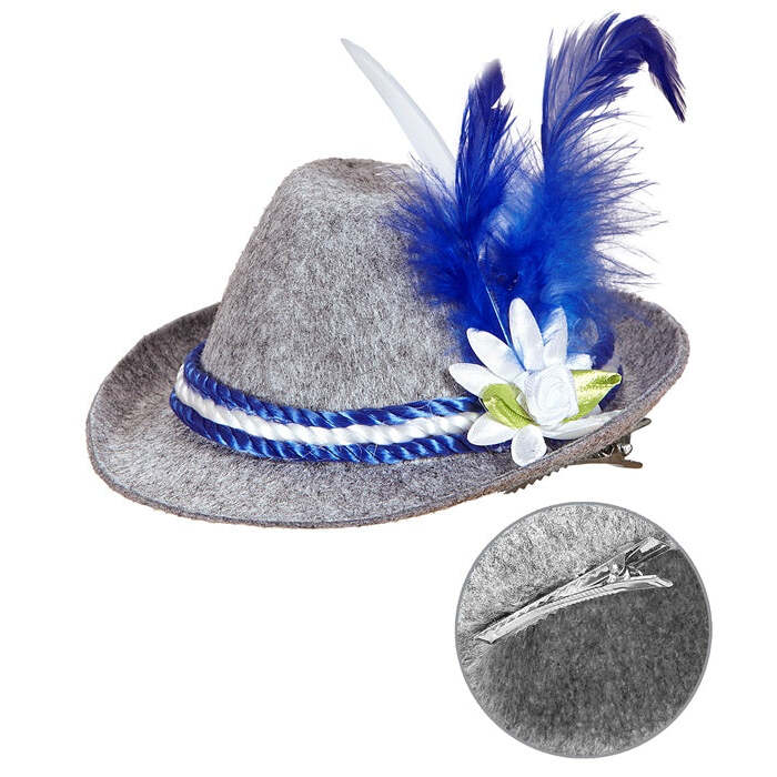 Felt Mini Bavarian Fedora With Edelweiss & Feathers
