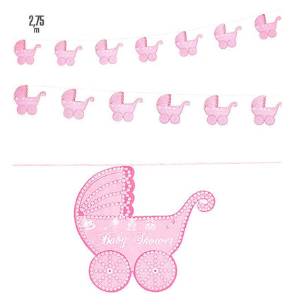 Pink Baby Stroller Garland 2,75 M