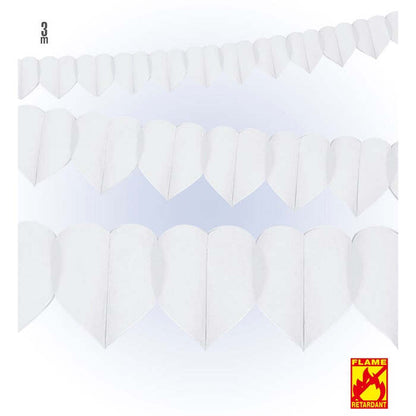White Heart Garland 3 M - Flame Retardant