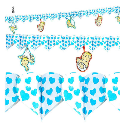 Printed Azure Hearts Garland Withbabies 3 M