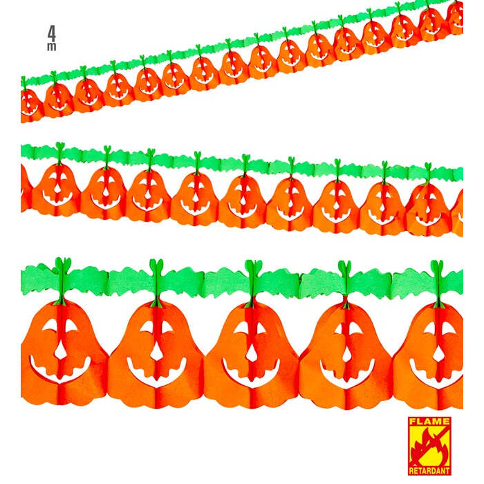 Pumpkin Garland 4 M - Flame Retardant
