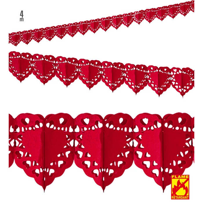 Red Heart Garland 4 M - Flame Retardant