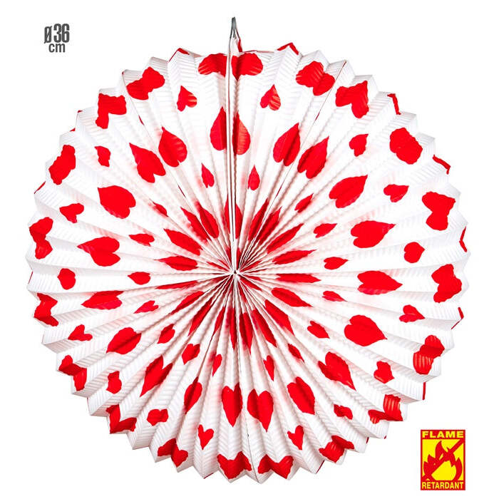 Red Hearts Lampion Ø 36 Cm - Flame Retardant