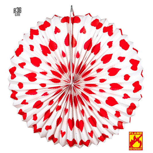Red Hearts Lampion Ø 36 Cm - Flame Retardant