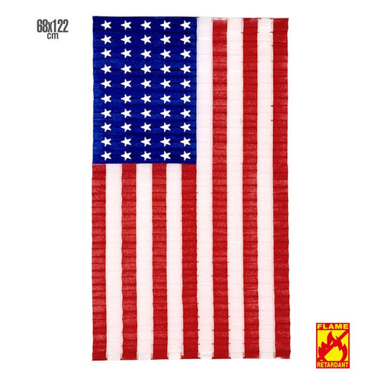 U.S.A. Pleated Paper Flag 68 X 122 Cm - Flame Retardant