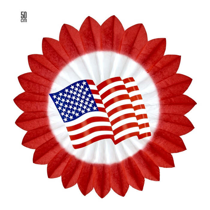 Red U.S.A. Flag Paper Fan 50 Cm
