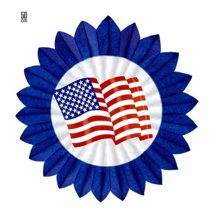 Blue U.S.A. Flag Paper Fan 50 Cm