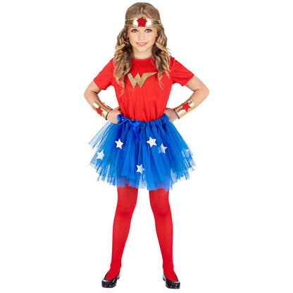 Wonder Girl  T-Shirt, Tutu, Headpiece, Cuffs 