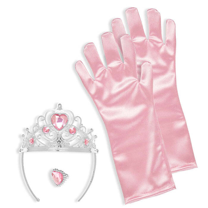 Pink Princess Set  Tiara, Gloves, Ring 
