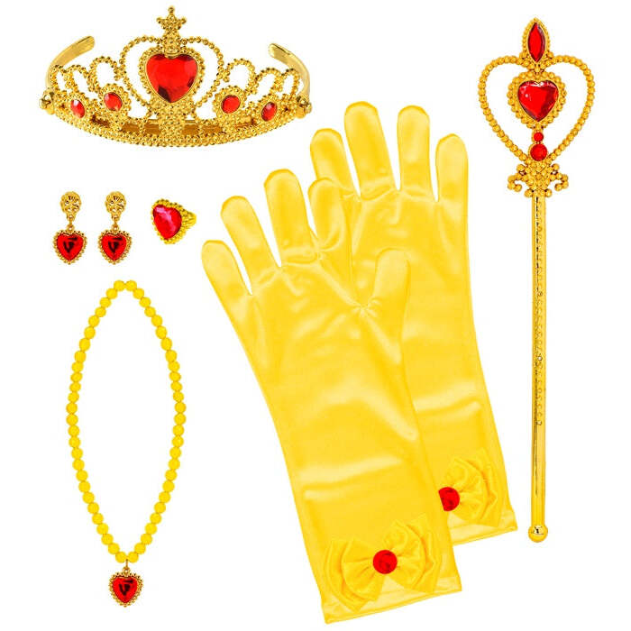 Princess Set  Tiara, Gloves, Necklace, Earrings, Ring, Magic Wand 