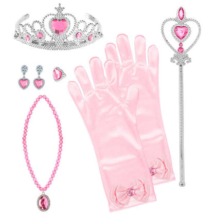 Princess Set  Tiara, Gloves, Necklace, Earrings, Ring, Magic Wand 