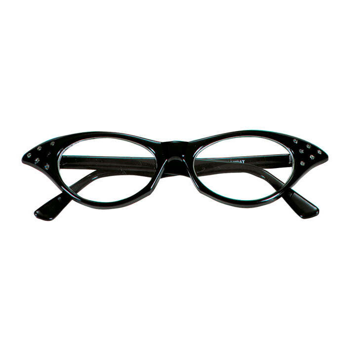 Black 50S Glasses With Strass