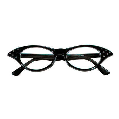Black 50S Glasses With Strass