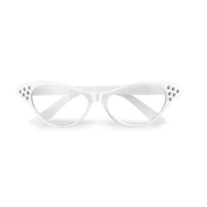 White 50S Glasses With Strass