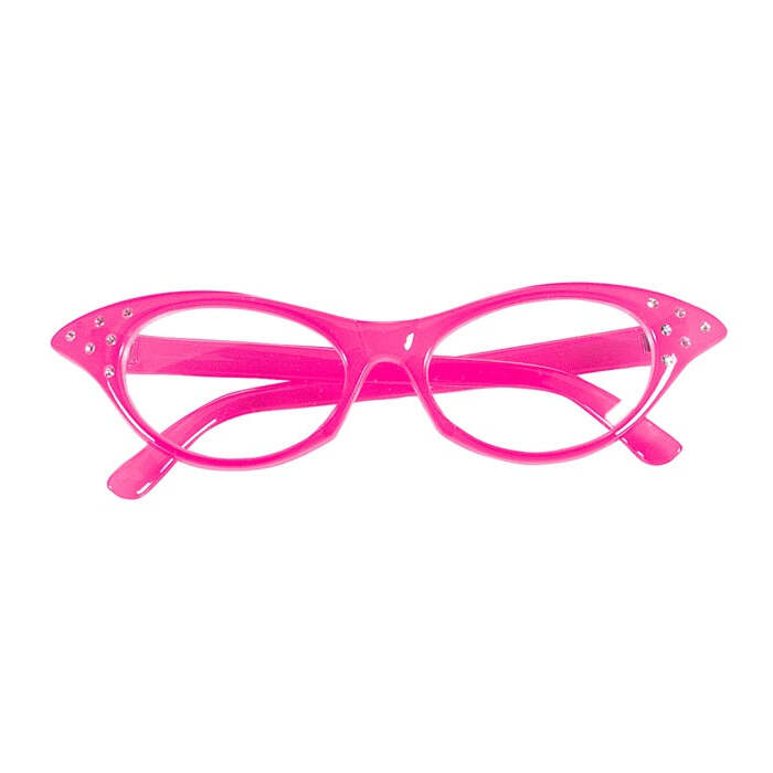 Pink 50S Glasses With Strass