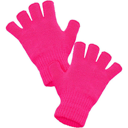 Neon Pink Fingerless Gloves