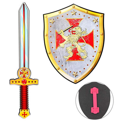 Crusader Sword & Shield In Soft Eva Foam - Sword 52 Cm, Shield 28 X 36 Cm
