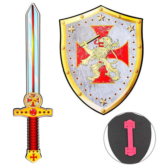 Crusader Sword & Shield In Soft Eva Foam - Sword 52 Cm, Shield 28 X 36 Cm