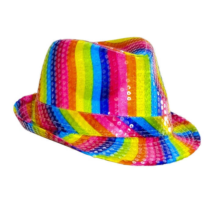 Rainbow Sequined Fedora