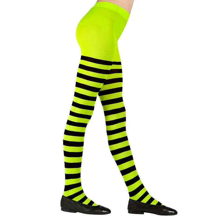 Green/Black Striped Pantyhose 70 Den