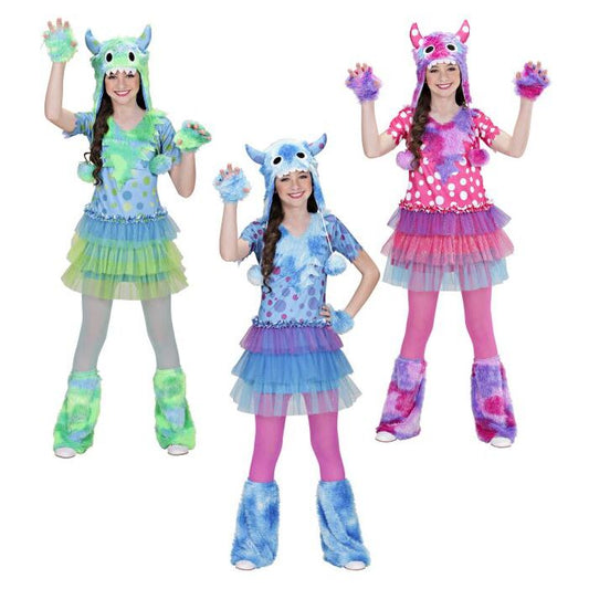 Monster Girl Dress Headpiece Gloves Leg Warmers 3 Colours Assorted Costume for Girls Image 1