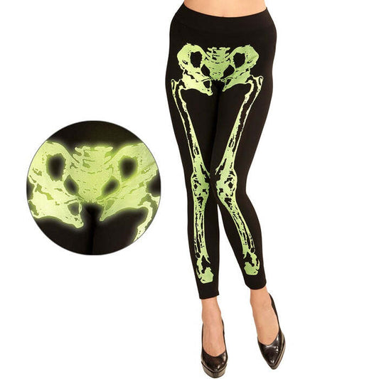 Neon Green Skeleton Leggings 75 Den