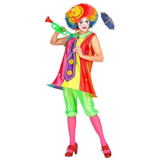 Clown  Dress With Hooped Hemline And Tie, Pantaloons 