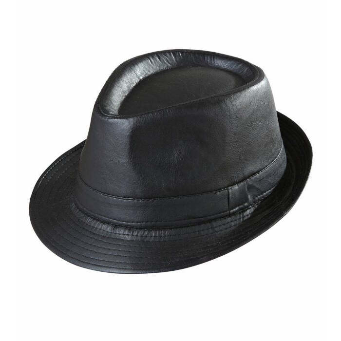 Black Leatherlook Fedora