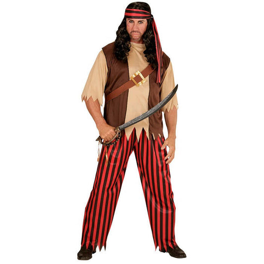 Pirate  Shirt With Vest And Belt, Pants, Head Scarf 