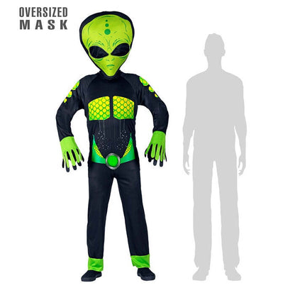Space Alien  Overalls, Oversized Mask 