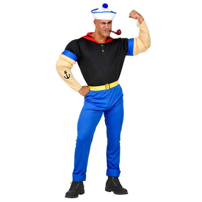 Super Sailor  Muscle Arms T-Shirt, Pants With Belt, Hat 