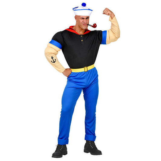 Super Sailor  Muscle Arms T-Shirt, Pants With Belt, Hat 