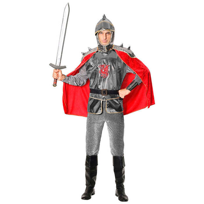 Knight  Tunic With Armour & Cape, Belt, Helmet 