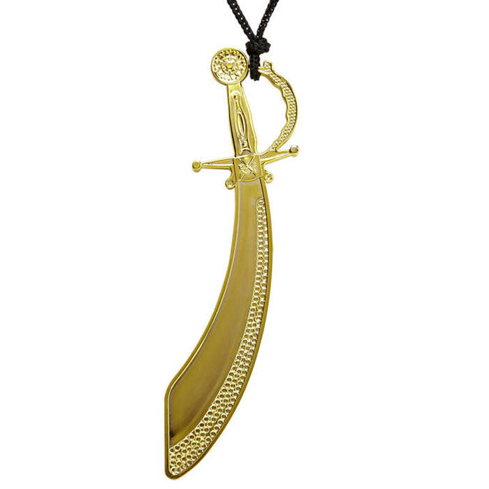 Gold Pirate Cutlass Necklace