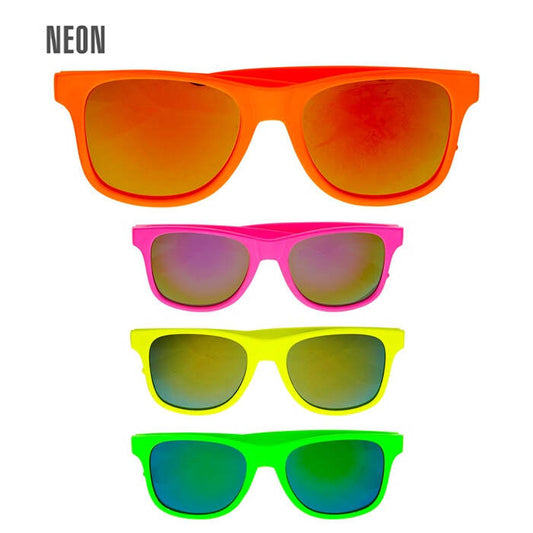 80'S Neon Glasses With Revo Lenses 4 Colors Assorted
