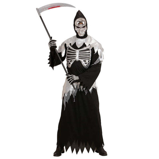 Grim Reaper  Robe With Rib Cage, Belt, Hooded Mask 