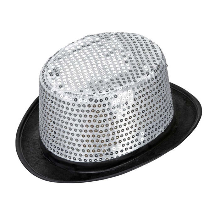Top Hat Sequin Silver 11 Cm