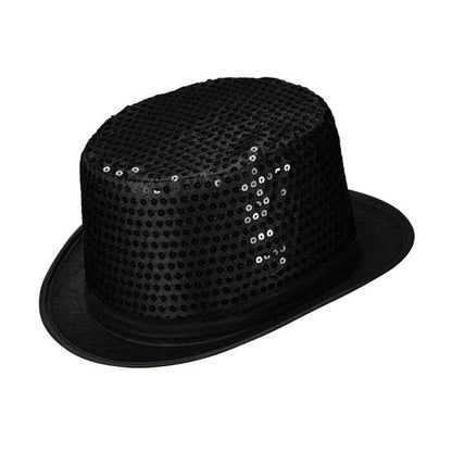 Top Hat Sequin Black 11 Cm