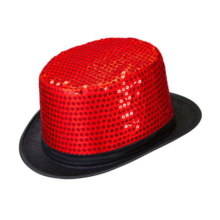 Top Hat Sequin Red 11 Cm