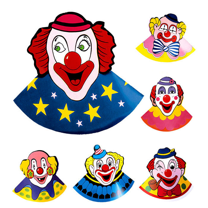 Set Of 6 Clown Hats