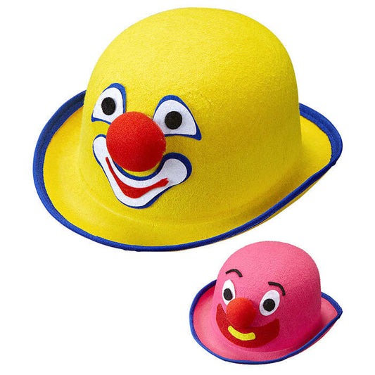 Felt Clown Bowler Pink & Yellow Assorted