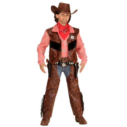 Cowboy  Shirt With Vest, Chaps, Hat 