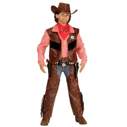 Cowboy  Shirt With Vest, Chaps, Hat 